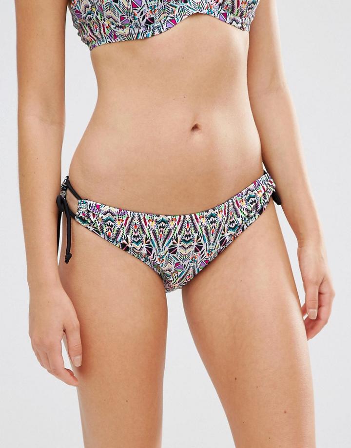 Pour Moi Geo Print Bikini Bottoms - Black
