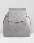 Missguided Faux Suede Backpack - Gray