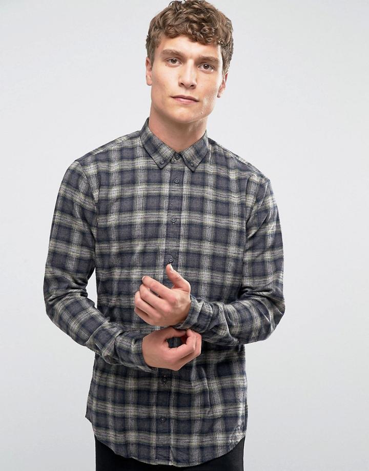 Boss Orange Edipoe Check Shirt Slim Fit Buttondown - Green
