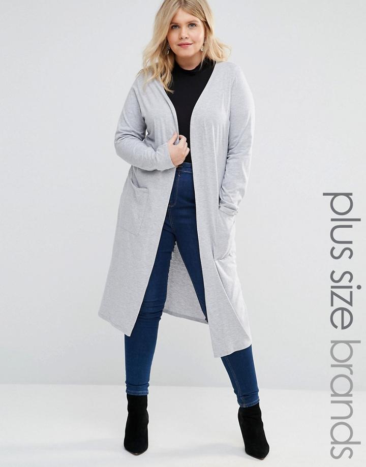 Pink Clove Lounge Oversized Slouchy Cardigan - Silver