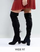 Aldo Wide Fit Pull On Over The Knee Boots - Black