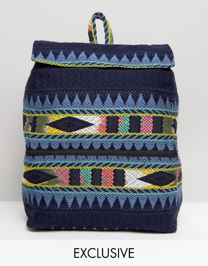 Reclaimed Vintage Inspired Boxy Festival Backpack - Multi