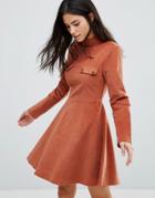 Love & Other Things Corduroy Skater Dress - Red