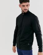 Only & Sons Neon Zip Through Sweat Jacket In Black