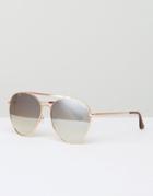Quay Australia Lickety Split Metal Frame Aviator Sunglasses - Gold