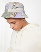 Karl Kani Signature Bucket Hat In Patchwork Paisley-multi