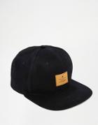 Asos Snapback Cap With Faux Suede Patch - Black