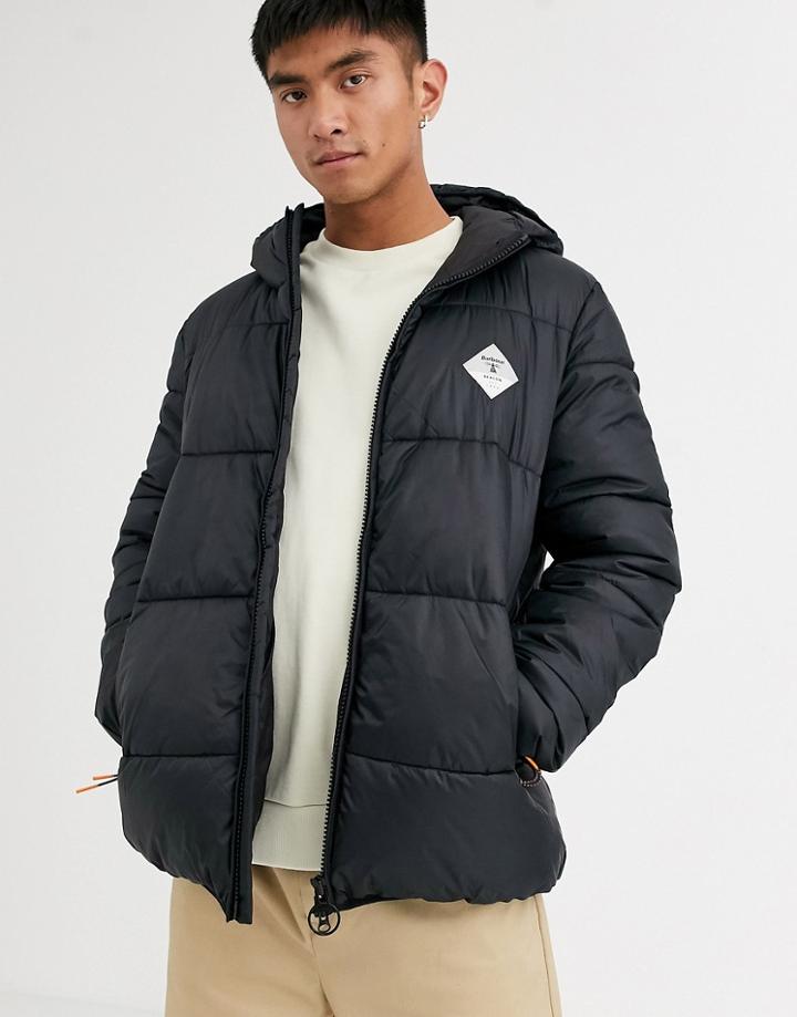 Barbour Beacon Ross Diamond Logo Puffer Jacket In Black