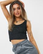 Pieces Matilde Coordinating Knit Tank Top In Black