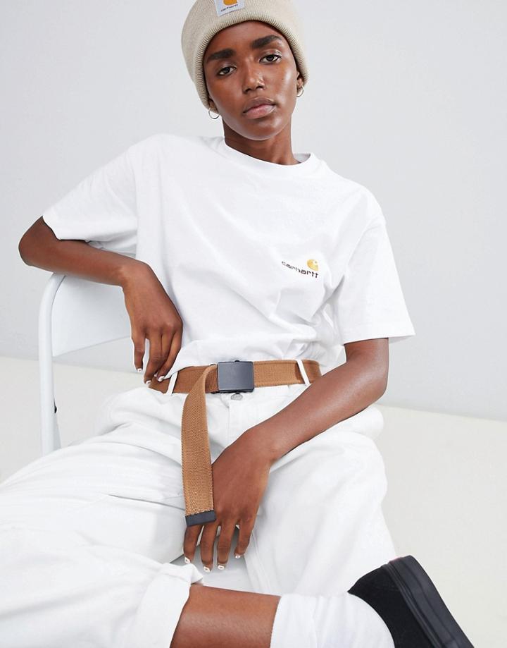 Carhartt Wip Boyfriend T-shirt With Small Logo - White