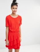 Sonia By Sonia Rykiel Dress With Layered Frill Skirt - Red