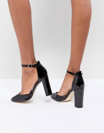 London Rebel Block Heel Shoe - Black