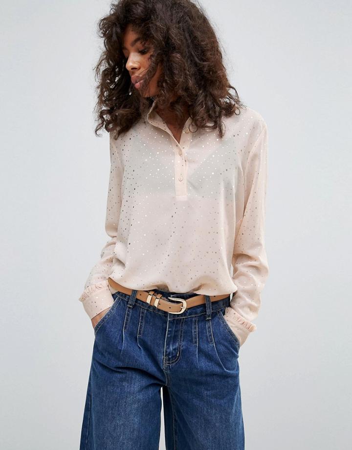 Minimum High Neck Blouse - Pink