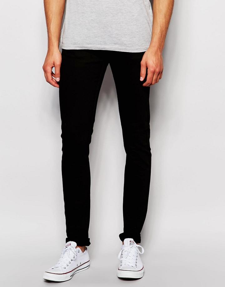 Ldn Dnm Super Skinny Jean Black Wash - Black