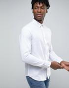 Troy Nep Slim Fit Shirt With Curved Collar - White