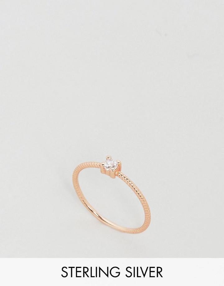 Kingsley Ryan Rose Gold Plated Stone Ring - Gold