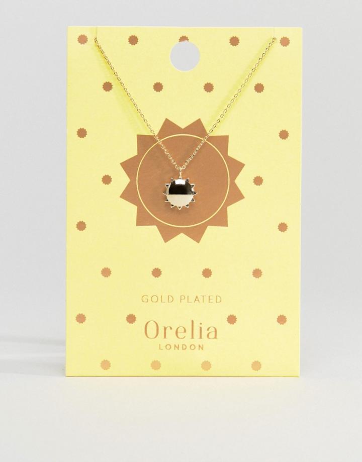 Orelia Sun Pendant Necklace In Gold - Gold