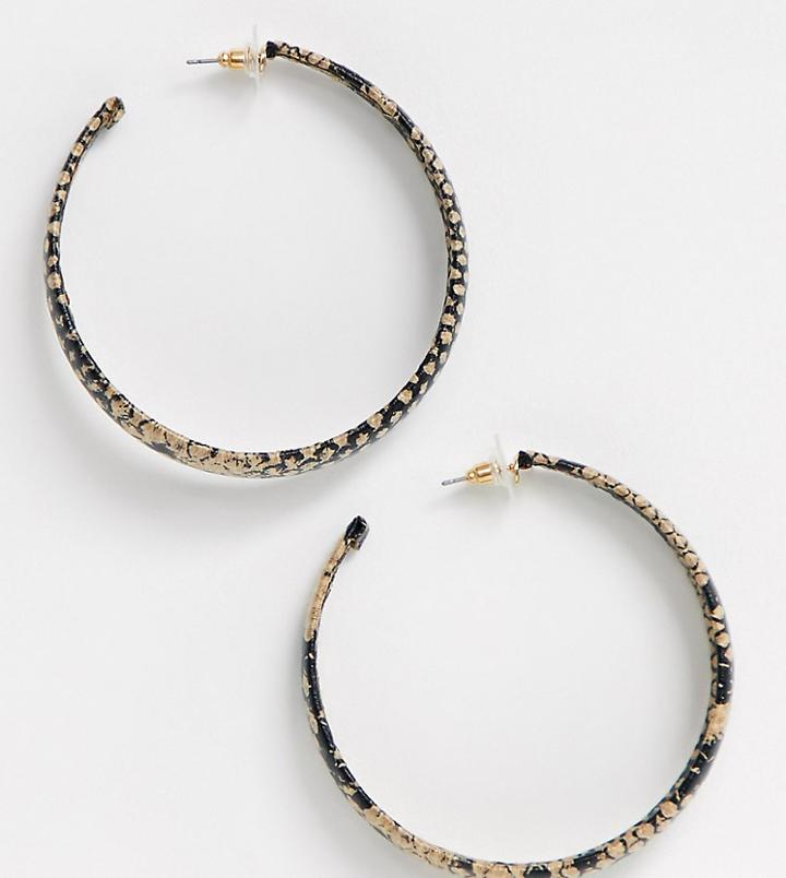 River Island Hoops In Snake - Gold