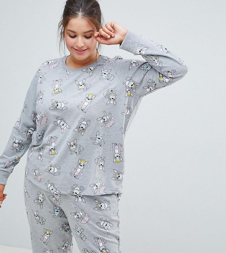 Asos Design Curve Lounge Frenchie Sweat - Gray