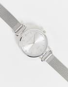 Bellfield Small Mesh Bracelet Watch In Silver