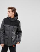 Element Hemlock Parka Jacket With Contrast Panels In Gray - Gray