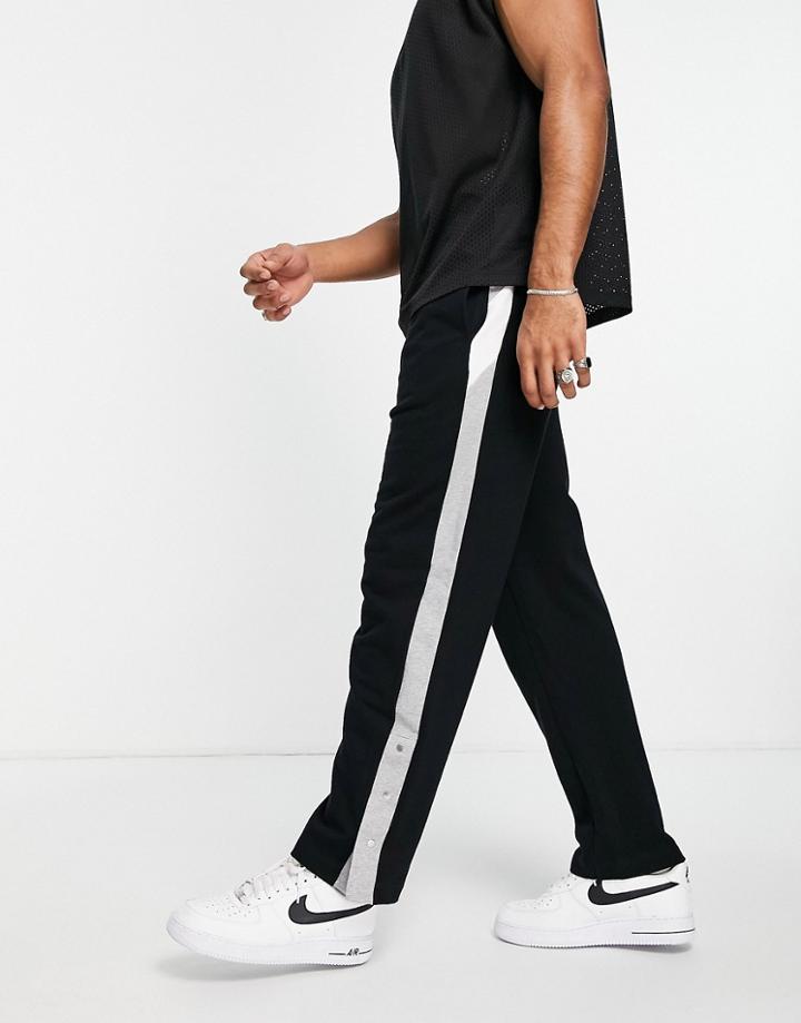 Asos Design Oversized Sweatpants With Side Panel Details In Black