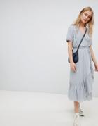Leon And Harper Midi Dress With Metallic Dots - Blue