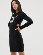 Puma Classics Logo Bodycon Black Dress - Black