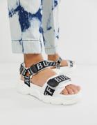 Buffalo Eisla Logo Chunky Flat Sandals - Multi