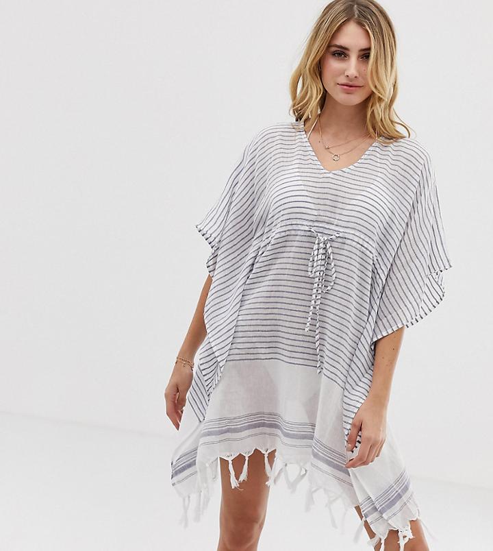 Akasa Exclusive Beach Caftan Dress In Stripe-multi
