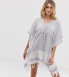 Akasa Exclusive Beach Caftan Dress In Stripe-multi