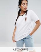 Asos Curve T-shirt With Tipped Detail - Multi