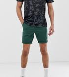 Asos Design Tall Skinny Chino Shorts In Washed Green - Green