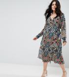 Uttam Boutique Plus Printed Wrap Dress With - Multi