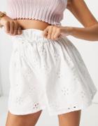 Asos Design Eyelet Short In White