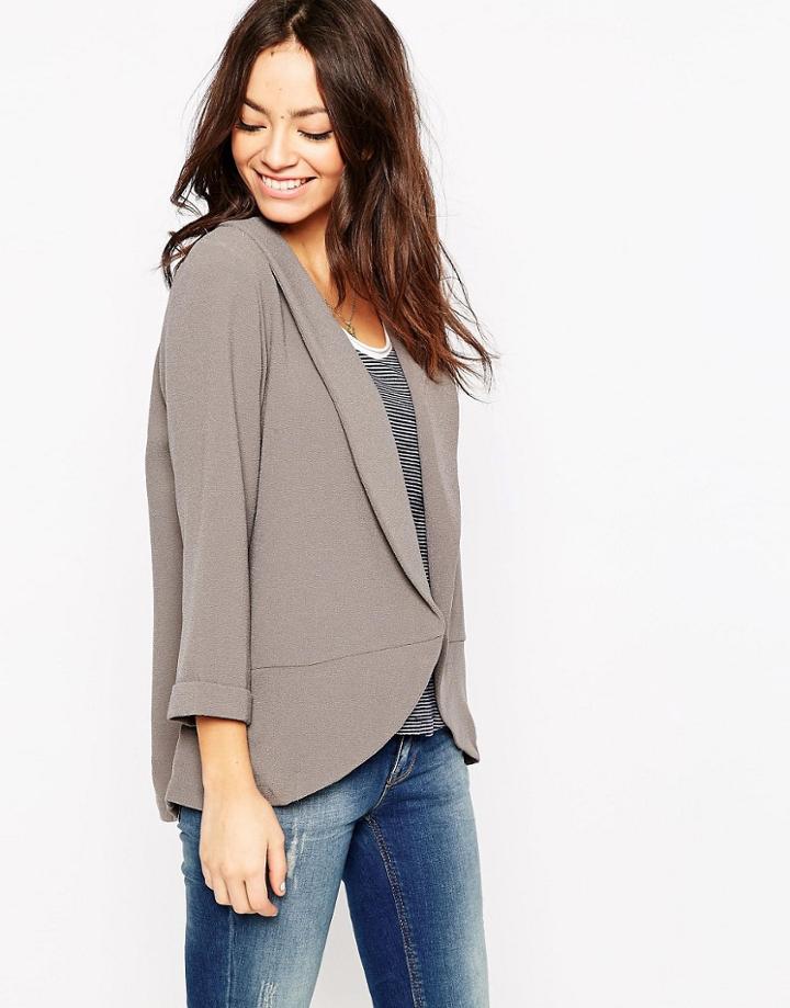 Only 3/4 Sleeve Blazer - Gray