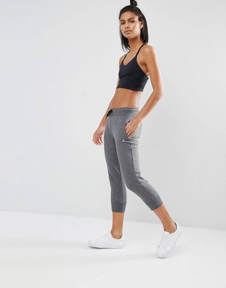 Only Play Dark Gray 3/4 Sweat Pants - Dark Gray Melange