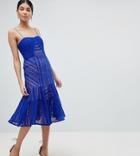 Jarlo Tall Cami Strap Lace Midi Dress-blue