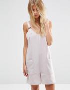 Asos Clean Pinafore Romper - Ash Gray