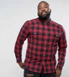 Asos Plus Skinny Western Buffalo Plaid Shirt - Red