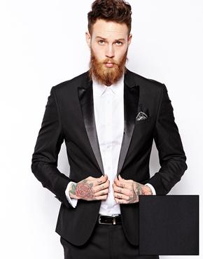 Asos Slim Fit Tuxedo Suit Jacket - Black