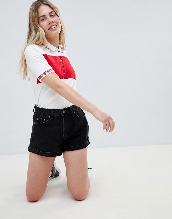 Bershka Mom Short - Black