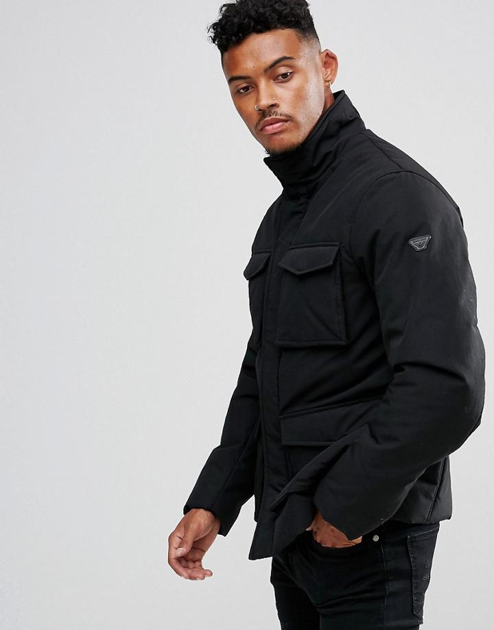 Armani Jeans Four Pocket Field Coat Black - Black