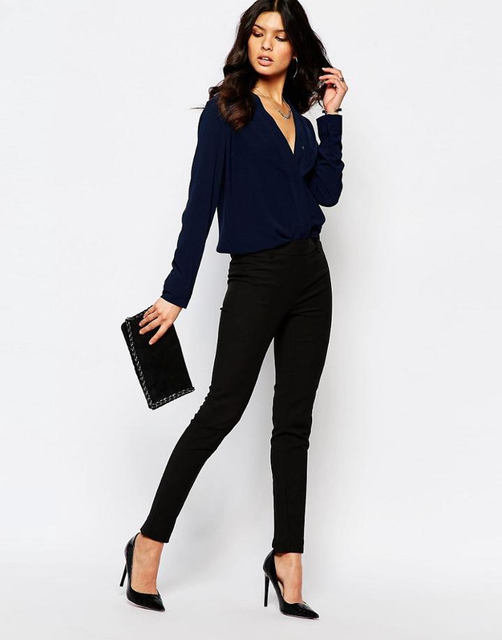 Y.a.s Posey Pant With Seam Front - Black