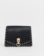 Asos Design Hardware Satchel With Stud Detail-black