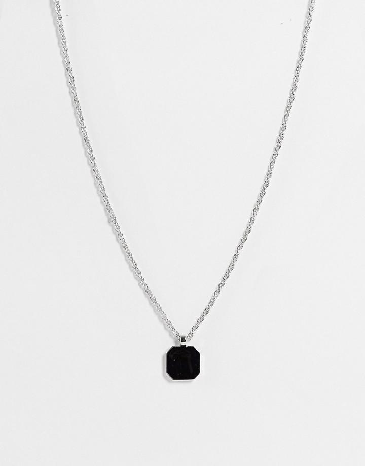 Svnx Square Pendant Necklace-silver