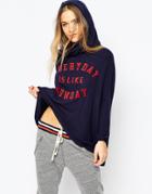 Sundry Everyday Is Like Sunday Hooded Pullover - Navy