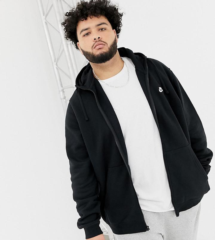 Nike Plus Club Zip Hoodie In Black