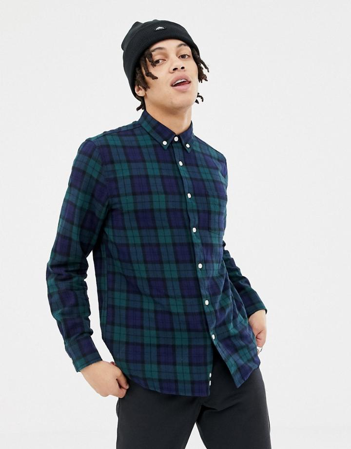 Penfield Young Plaid Check Buttondown Regular Fit Shirt In Green - Green