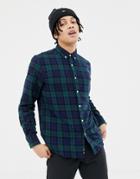 Penfield Young Plaid Check Buttondown Regular Fit Shirt In Green - Green